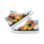 Men's Flying Rocket Pop Art Print Canvas High Top Shoes