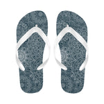 Women's Coral Blue Mandala Print Abstract Flip Flops