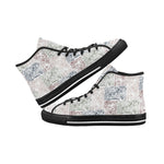 Women's Skull Doodle Print Canvas High Top Shoes