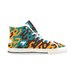 Women's Camouflage Flames Print Canvas High Top Shoes