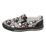 Women's Clashing Cubes Geometrical Print Slip-on Canvas Shoes