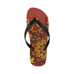 Women's Glowing Sun Mandala Print Abstract Flip Flops