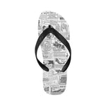 Women's Newspaper Print Abstract Flip Flops