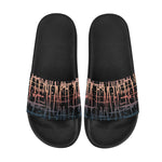 Men's Dark Criss Cross Paint Splatter Print Sliders Sandal