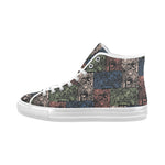 Men's Skull Doodle Print Canvas High Top Shoes