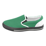 Men's Bottle Green Solids Print Canvas Slip-on Shoes
