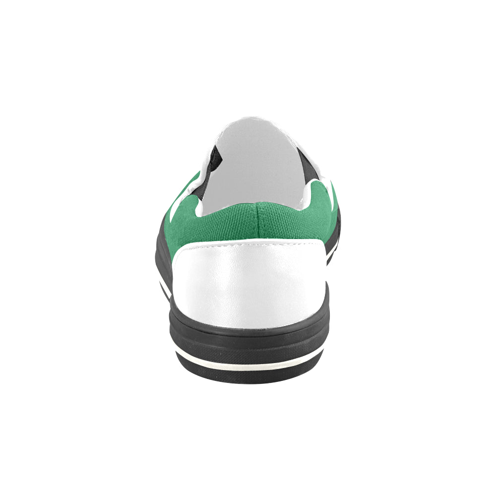 Men's Bottle Green Solids Print Canvas Slip-on Shoes