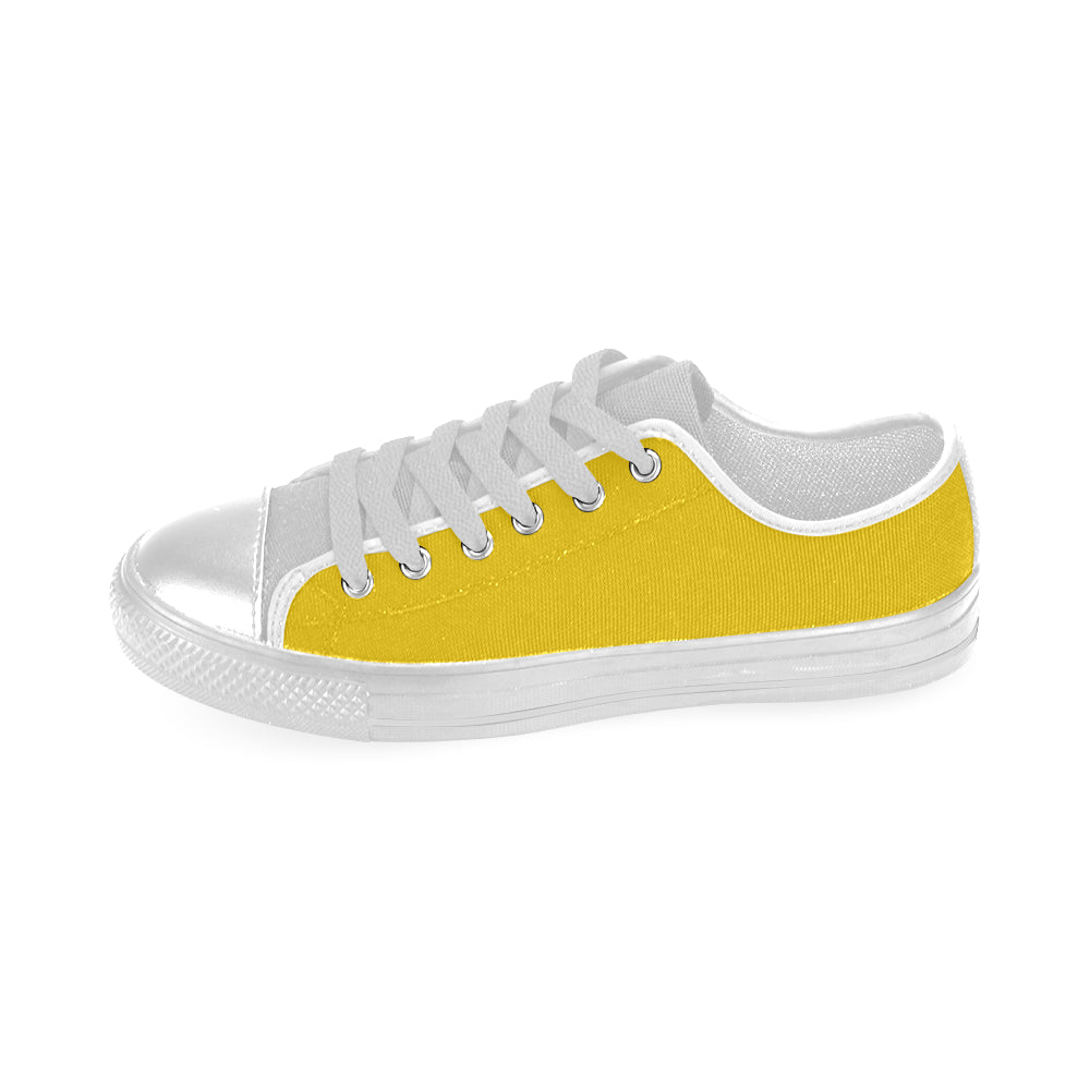 Men's Butter Yellow Solids Print Canvas Low Top Shoes
