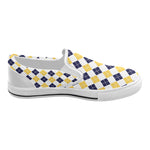 Women's Diagonal Checks Print Slip-on Canvas Shoes