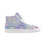Women's Pastel Shades Paint Splatter Print Canvas High Top Shoes