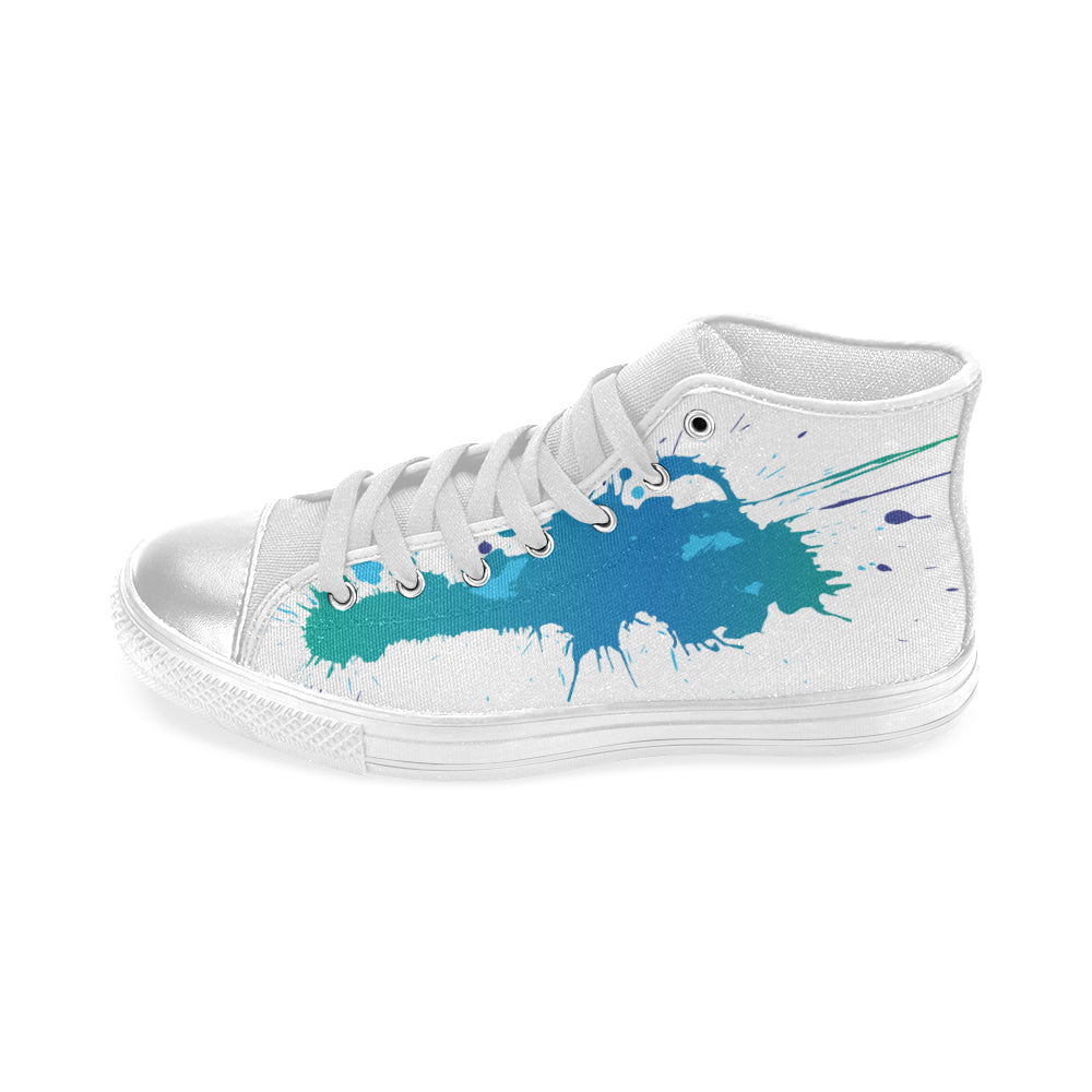 Women's Paint Splatter Print Canvas High Top Shoes