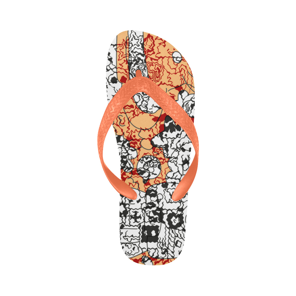 Women's Abstract Doodle Print Abstract Flip Flops