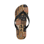 Men's  Earthy Blocks Tribal Print Flip Flops