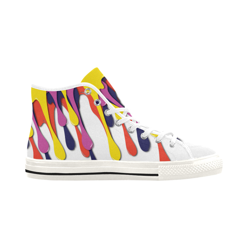 Women's Paint Splatter Print Canvas High Top Shoes