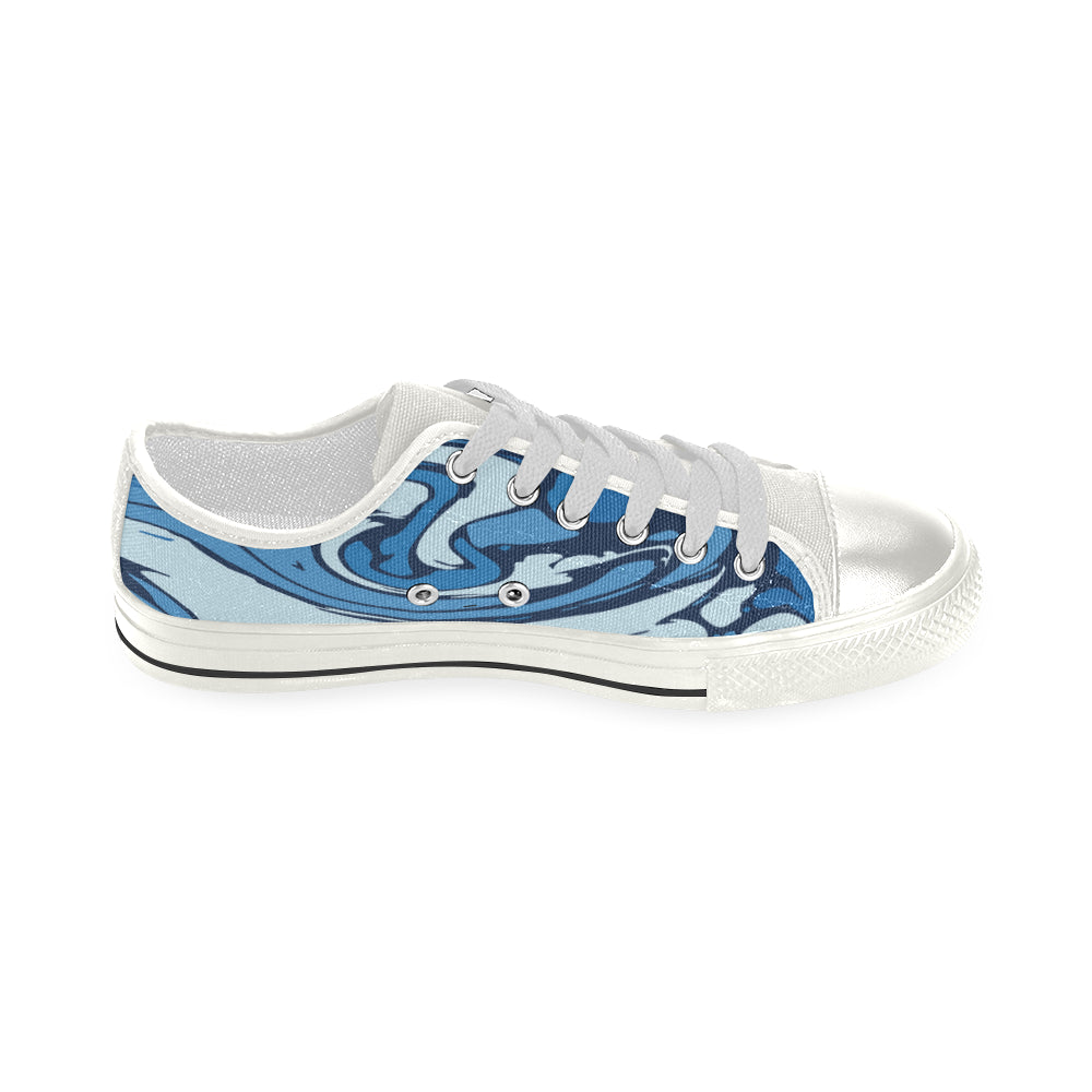 Women's Flowing Paint Splatter Print Low Top Canvas Shoes