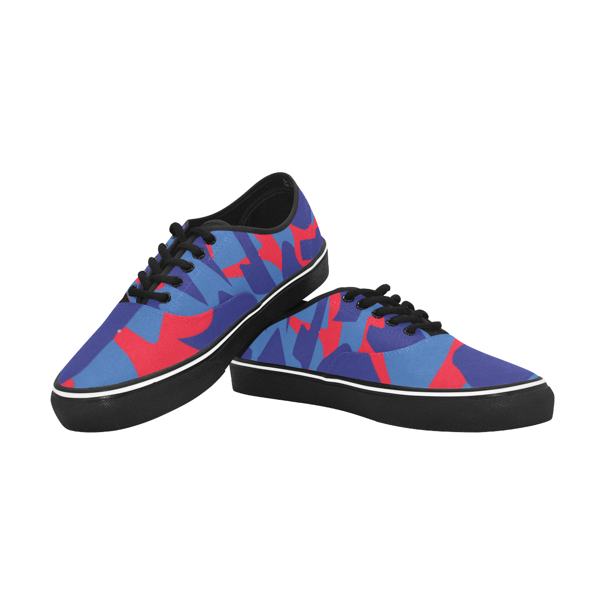 Men's Camouflage Maze Print Canvas Low Top Shoes