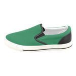 Men's Bottle Green Solids Print Canvas Slip-on Shoes
