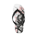 Women's Mystic Black Doodle Print Abstract Flip Flops