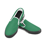 Men's Bottle Green Solids Print Canvas Slip-on Shoes