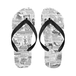Women's Newspaper Print Abstract Flip Flops