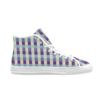 Women's Checkers Print Canvas High Top Shoes