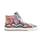 Women's Snake Print Canvas High Top Shoes