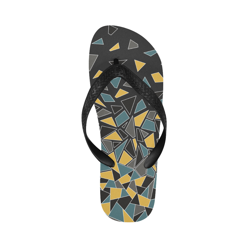 Women's Diffuse Geometrical Print Abstract Flip Flops