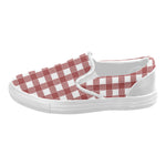 Women's Classic Red Checks Print Slip-on Canvas Shoes