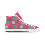 Women's Polka Dots Print Canvas High Top Shoes