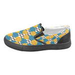 Women's Yellow Blue Polka Canvas Slip-on Shoes