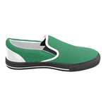Men's Bottle Green Solids Print Canvas Slip-on Shoes