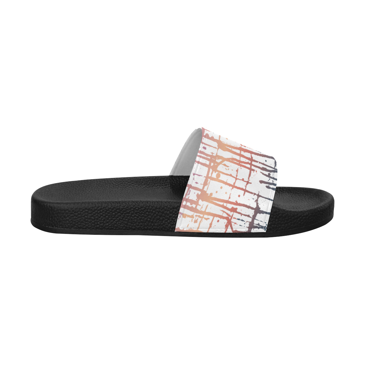 Women's Criss Cross Paint Splatter Print Sliders Sandal