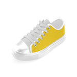 Men's Butter Yellow Solids Print Canvas Low Top Shoes