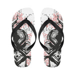 Women's Mystic Black Doodle Print Abstract Flip Flops