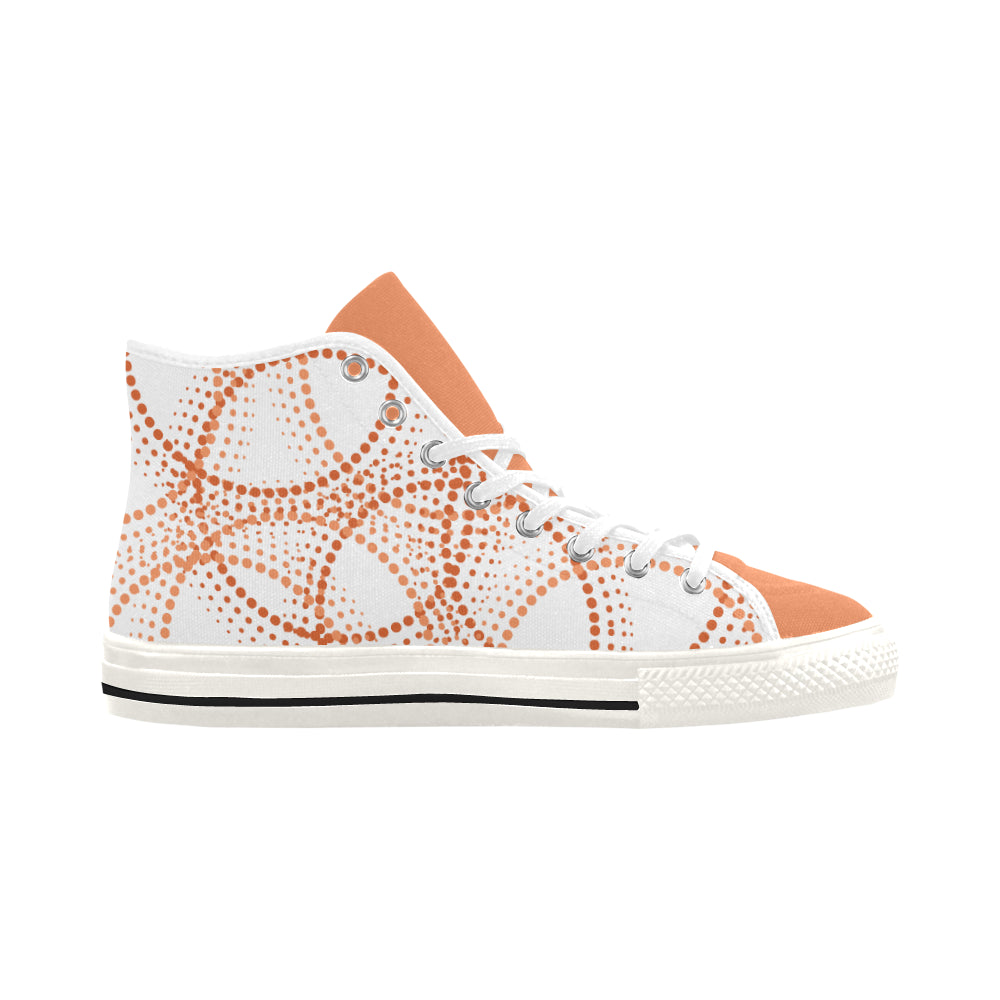 Women's Polka Print Canvas High Top Shoes