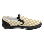 Women's Classic Mustard Checks Print Slip-on Canvas Shoes