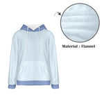 Men's Alice Blue & Wild Blue Yonder Solid Flannel Hoodie