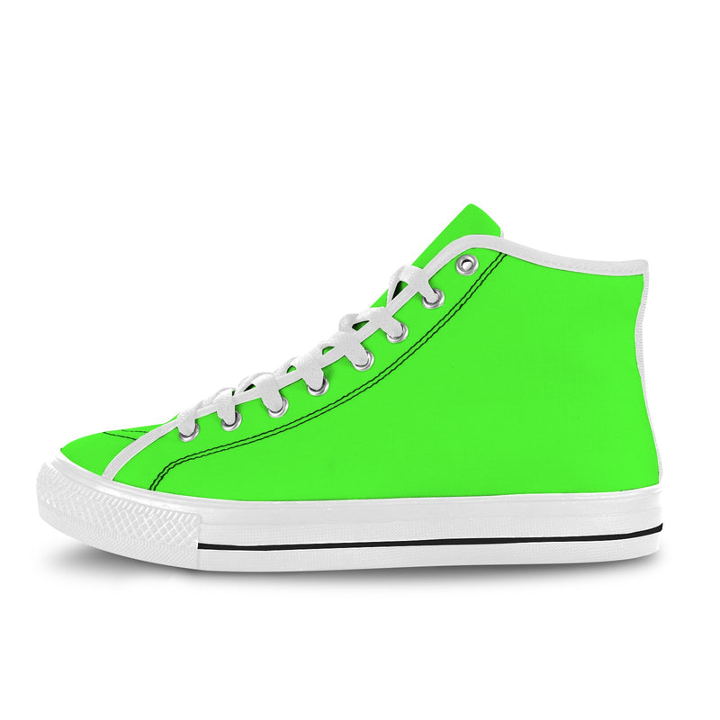 Women's Neon Green Solid High Top Shoes