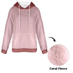 Women's Rosy Brown & Brown Solid Flannel Hoodie