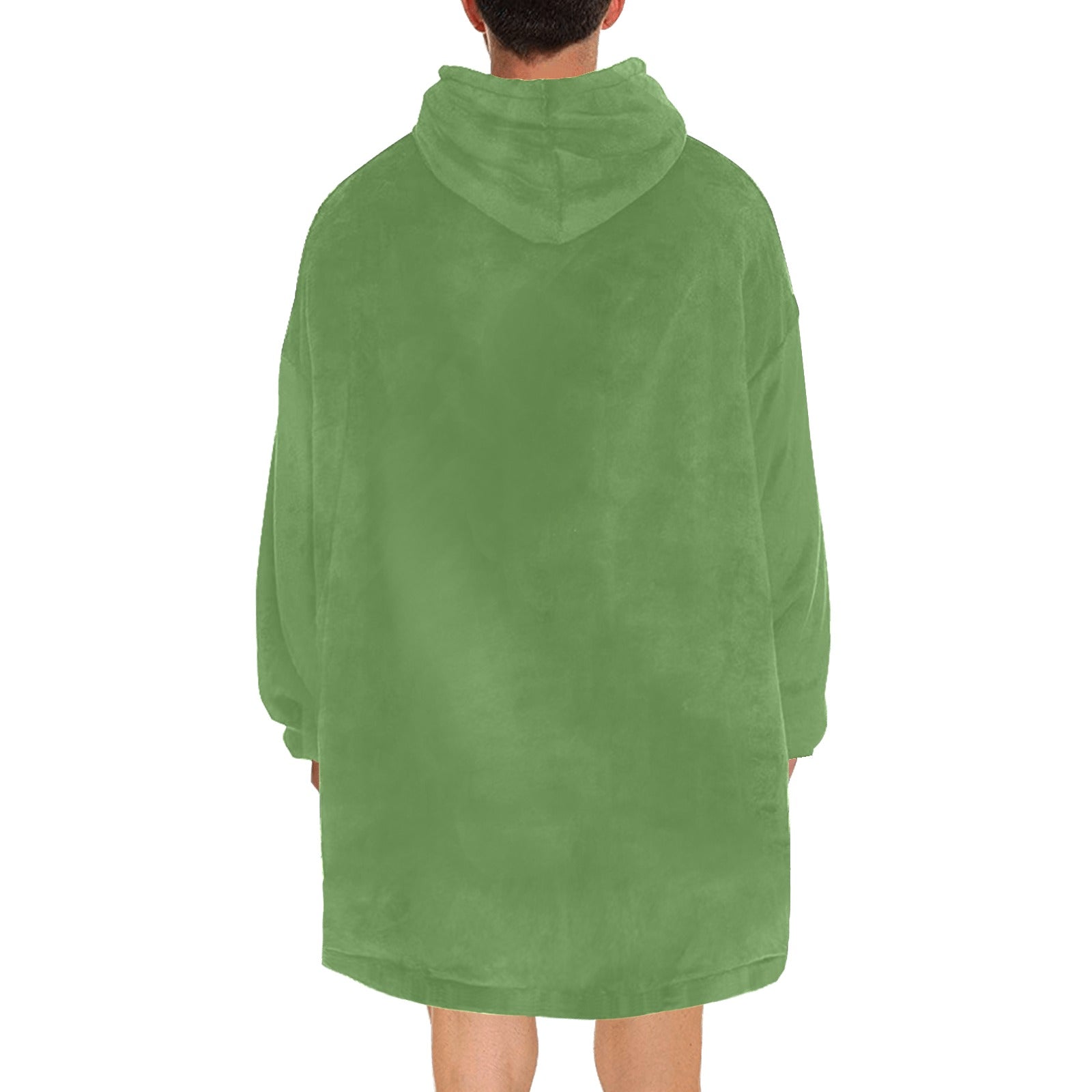 Men's Camouflage Green Solid Blanket Hoodie
