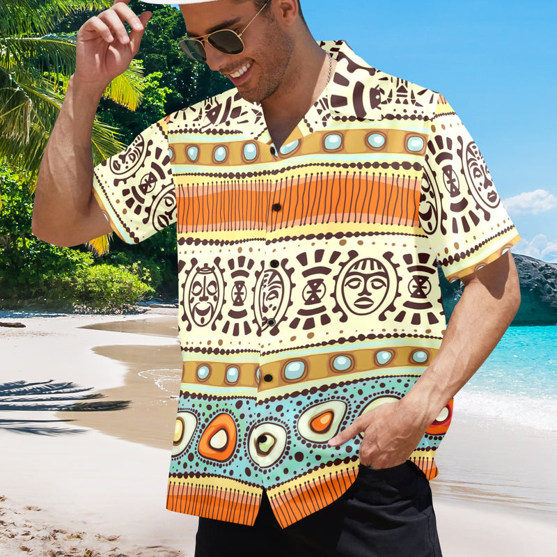 Men's African Art Abstract Half Sleeve Shirt