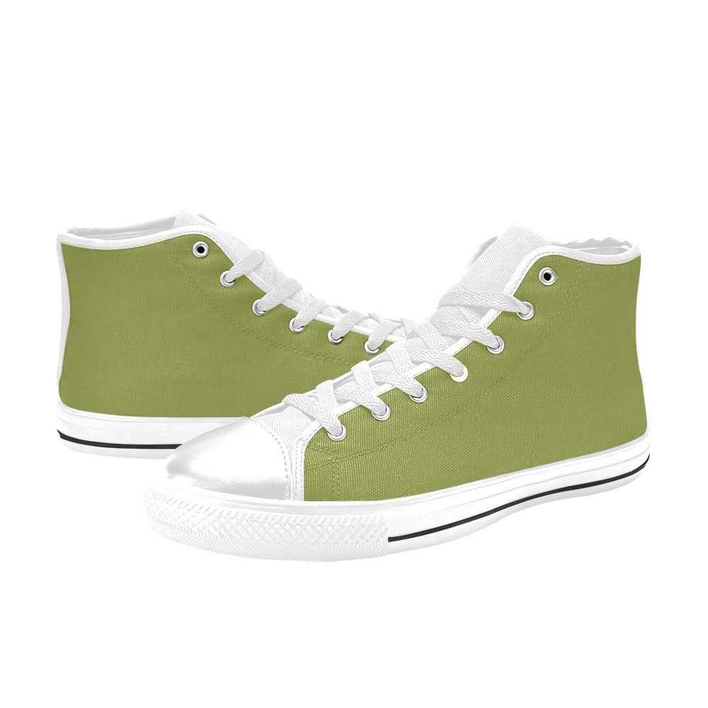 Women's Dark Tan Solid High Top Shoes