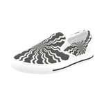 Women's Swirling Grey Vortex Abstract Slip-on Shoes