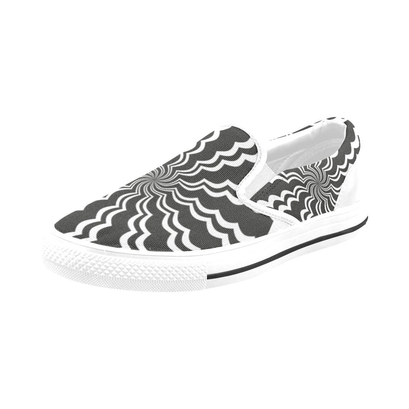 Women's Swirling Grey Vortex Abstract Slip-on Shoes