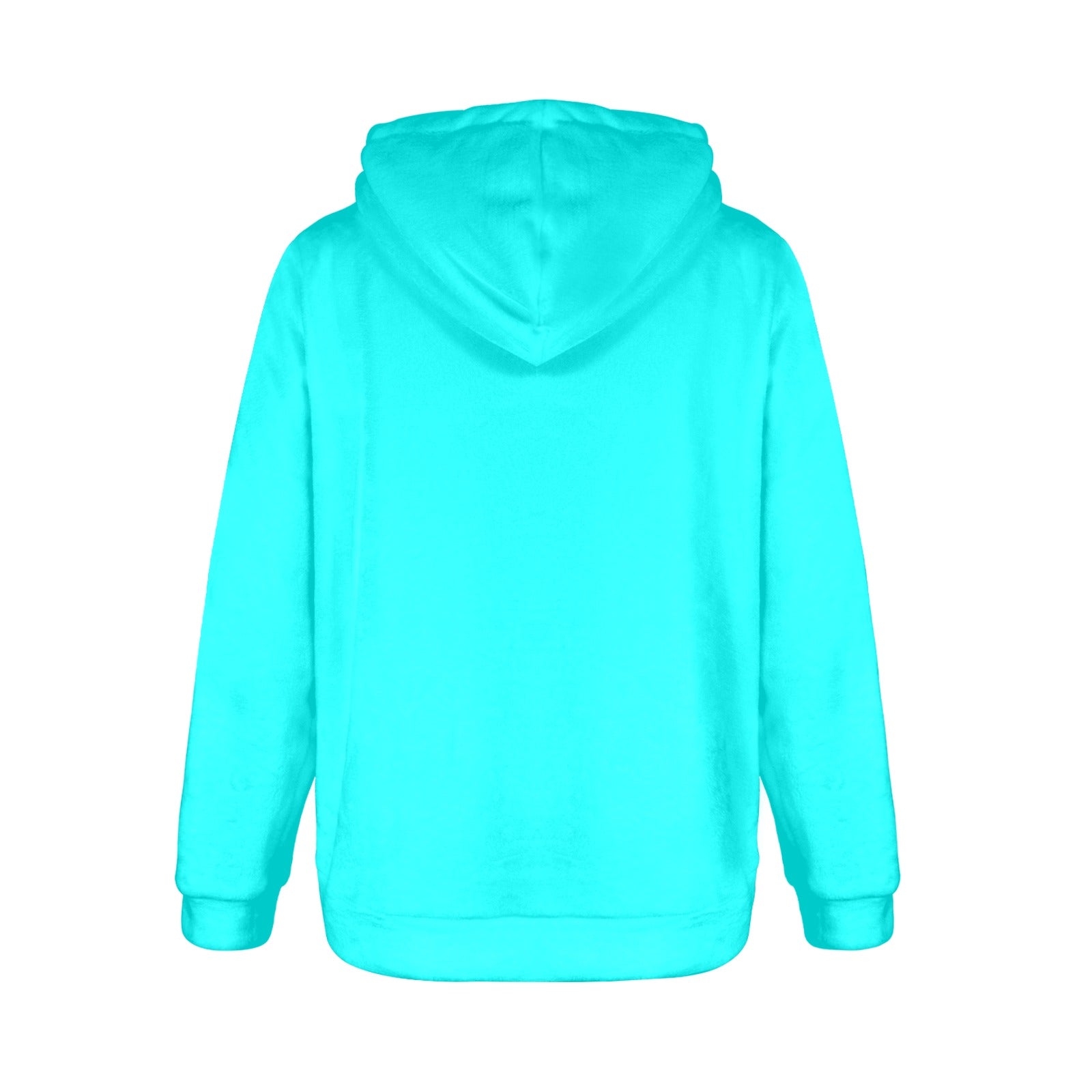 Women's Bright Turquoise Solid Flannel Hoodie