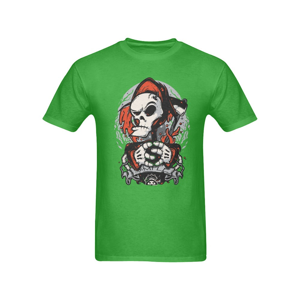 Men's Drip Skull Streetwear Classic Fit T-shirt