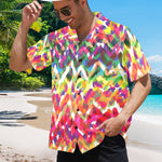 Men's ZigZag Rainbow Abstract Half Sleeve Shirt