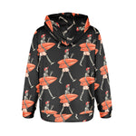 Women's Skeleton Surfer Streetwear Flannel Hoodie