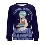Women's Just A Girl Anime Sweatshirt