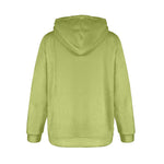 Women's Olive Green Solid Flannel Hoodie